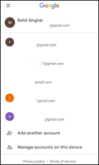 select gmail account